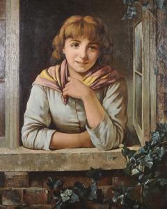POTTER Arthur 1880,Portrait of a Lady Resting on a Windowsill,19th,John Nicholson GB 2018-06-20