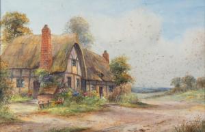 POTTER Ernest T. 1800-1900,Rural scenes with thatched cottages Cropthorne W,20th CENTURY,Capes Dunn 2024-04-03