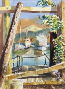 POTTER Kenneth George 1926-2011,Dock Scene with Ships and Street Scene with F,Clars Auction Gallery 2018-07-15