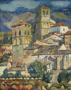 POTTER William J. 1883-1964,Ansicht der Kirche San Huesto in Huesca in Spanie,1922,Galerie Bassenge 2019-11-29