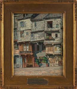 POTTER William J. 1883-1964,Old Houses, Honfleur, France,Eldred's US 2023-02-03