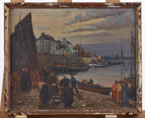 POTTIER Gaston 1885-1980,Sur le port de Douarnenez,Adjug'art FR 2021-07-18