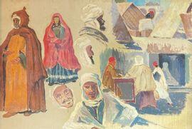 POTTIER RENE 1900-1900,Etudes de types arabes,Saint Germain en Laye encheres-F. Laurent 2021-10-23