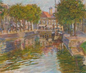 POTTNER Emil 1872-1942,Canal in Sluis,Van Ham DE 2022-05-19