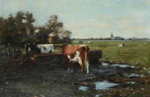 POUDEROIJEN Cornelis 1868-1948,Gezicht op Renkum met grazend vee,1890,Zeeuws NL 2018-12-06