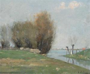 POUDEROIJEN Cornelis 1868-1948,River scene with trees,John Nicholson GB 2009-09-23