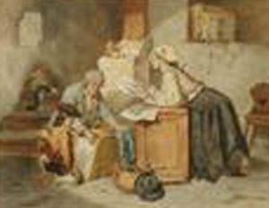 POUGY Marie,« Le marchand d'estampes »,1857,Auxerre Enchères FR 2007-06-24