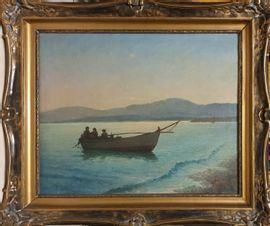 POULAKAS Ioannis 1864-1942,Barque de pêcheurs au rivage,Rossini FR 2021-01-25