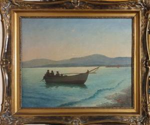 POULAKAS Ioannis 1864-1942,Barque de pêcheurs au rivage,Rossini FR 2020-01-30