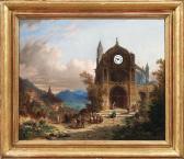 POULET PIERRE MARIE 1800-1800,Paesaggio con abbazia,1855,Finarte IT 2006-09-26