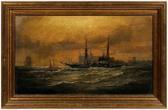 POULSEN Charles 1800-1900,Steamer vessel leaving the port of London,Brunk Auctions US 2010-05-01