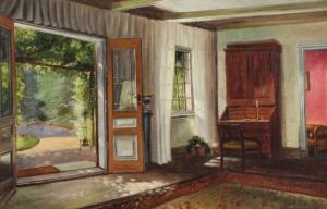 Poulsen Jul 1900-1900,Sunlight through patio doors,1918,Bruun Rasmussen DK 2017-08-07