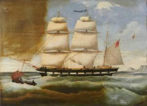 POULSON Ernest 1836-1865,The Barque Roehampton at sea,Reeman Dansie GB 2023-02-14