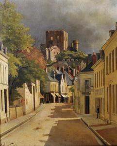 POUTEAU L 1800-1900,A Street Scene, with Castle Ruins in the distance,1989,John Nicholson 2019-12-18