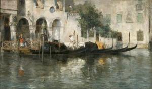 POVEDA Y JUAN Vicente 1857-1935,"Un traghetto a Venezia": Gondoliere in Vened,1895,Galerie Bassenge 2019-05-30