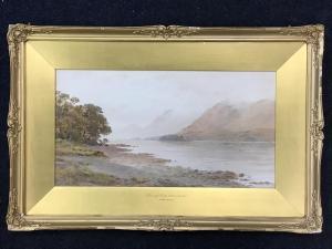 POWELL Alfred 1870-1901,lake landscape with bird,Jim Railton GB 2023-01-14