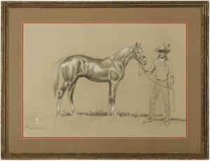 POWELL Asa Lynn 1912-1978,Indian with horse,John Moran Auctioneers US 2010-03-16
