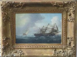 POWELL C M,Frigate reduced canvas, running before a squall,Chilcotts GB 2012-02-11