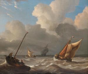 POWELL Charles Martin 1775-1824,Dutch shipping in a choppy sea,Bonhams GB 2023-04-04