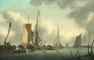 POWELL Charles Martin 1775-1824,Fishing boats at anchor,Bonhams GB 2017-10-18