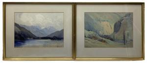 POWELL Eric Walter 1886-1933,Fjord Landscape and Village,Duggleby Stephenson (of York) UK 2022-04-01