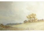 POWELL Joseph A. 1901-1914,Shepherd in a Kentish landscape, coast houses beyo,Bearne's GB 2007-06-26