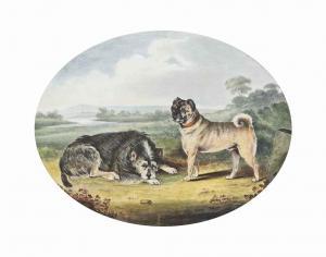POWELL Joseph 1780-1834,A pug and a hound in an extensive landscape,1807,Christie's GB 2014-07-15