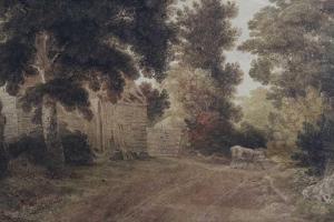 POWELL Joseph 1780-1834,cattle in a rural lane beside farm buildings,Reeman Dansie GB 2021-02-14