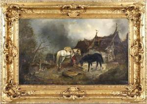 POWELL Lucien Whiting 1846-1930,Continental Farmyard Scene,Nye & Company US 2022-09-07