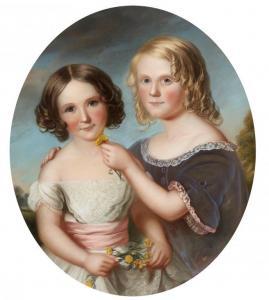 POWELL S,DOUBLE PORTRAIT OF TWO YOUNG CHILDREN,1851,Mellors & Kirk GB 2018-09-19