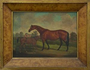 POWELL W 1920,mare and foal in landscape,1844,Reeman Dansie GB 2013-04-23