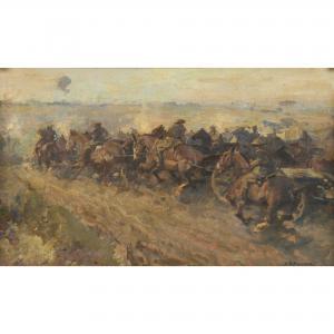 POWER Harold Septimus 1878-1951,Soldiers with Cart over the Hill,Leonard Joel AU 2024-03-19