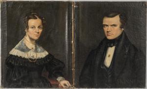 POWERS Asahel Lynde 1813-1843,Pair of Portraits of Jedidiah and Mirdwell Buffum,Skinner 2018-11-03