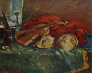 POZZI Ennio 1893-1972,Natura morta con violino e maschera,Galleria Pananti Casa d'Aste IT 2022-07-20