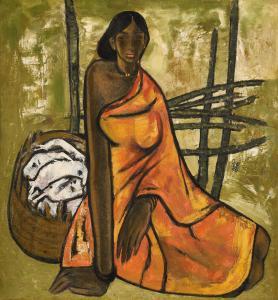 PRABHA B 1933-2001,Untitled (Fisherwoman),1969,Christie's GB 2024-03-27