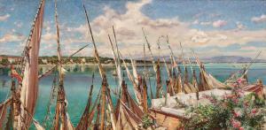 PRADILLA ORTIZ Francisco 1848-1921,Sails in \“Porto di Anzio\”,1896,Palais Dorotheum AT 2024-04-25