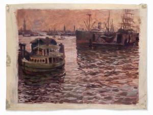 PRAHL karl 1882-1948,Hamburg Harbor in the Evening,1924,Auctionata DE 2017-03-08