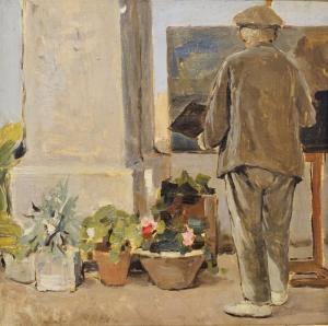 PRATELLA Ada 1901-1929,Il padre mentre dipinge,Errico casa d'aste IT 2023-05-27