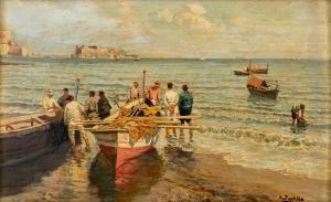 PRATELLA Attilio 1856-1949,Golfo di Napoli,Finarte IT 2024-04-17