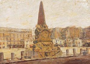 PRATELLA Attilio 1856-1949,Obelisco di Piazza Mercato a Napoli,Blindarte IT 2024-04-10