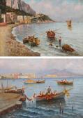 PRATELLA Fausto 1886-1964,Il golfo di Napoli con barche e pescatori sullo sf,Antonina IT 2011-03-28