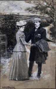 PRATER Ernest 1864-1950,a parting couple,Reeman Dansie GB 2022-08-21