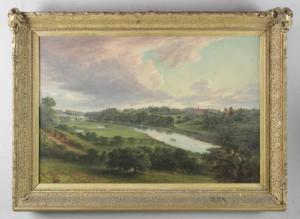 PRATT Henry Cheever 1803-1880,View of the Charles River at Brighton, Ma,19th century,Kaminski & Co. 2022-01-08
