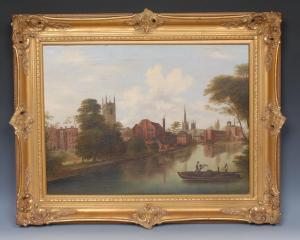 PRATT Henry Lark 1805-1873,Derby From The Derwent,1854,Bamfords Auctioneers and Valuers 2018-08-01