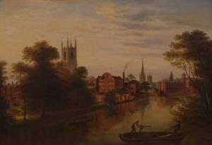 PRATT Henry Lark 1805-1873,Derby with Silk Mill, Cathedral and St ,Bamfords Auctioneers and Valuers 2017-04-11