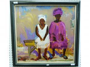 PRATT Jeffrey 1940,West African women seated on a bench,Chilcotts GB 2016-03-05