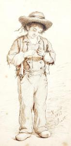 PRATT john 1800-1800,Study of a paesant boy,1879,Fellows & Sons GB 2014-04-28