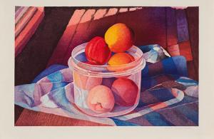 PRATT Mary Frances 1935-2018,Peaches in a Plastic Pot,Heffel CA 2024-02-29