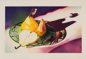 PRATT Mary Frances 1935-2018,Pears on a Green Glass Plate,1998,Heffel CA 2024-02-29