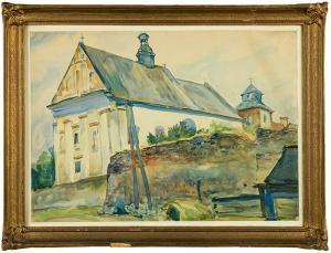 PRAUSS Stanisław 1903-1997,Kościół reformatów w Kazimierzu nad Wisłą,Sopocki Dom Aukcjny 2019-10-16
